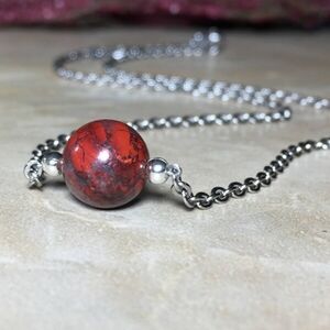 Red Breccia Jasper Choker Necklace